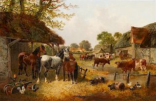 John Frederick Herring, Jr., (British, 1820-1907), Farmyard Scene