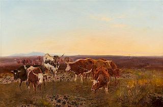 William Watson, (British, 19th century), Cows Grazing