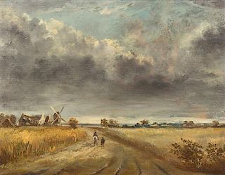 George Michel, (French, 1763-1843), Country Road with Windmill