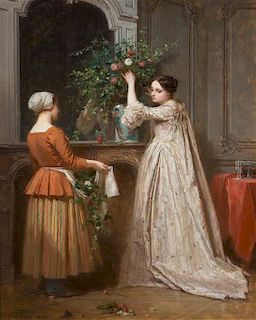 Antoine Emile Plassan, (French, 1817-1903), Arranging the Bouquet, 1853