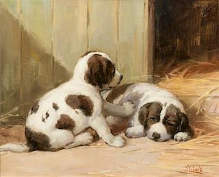 Jean Louis Lefort, (French, 1875-1954), Puppies
