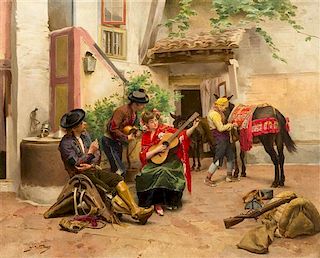 * Jules Worms, (French, 1832-1924), Halt at the Inn