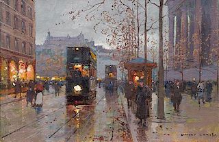 Edouard Leon Cortes, (French, 1882–1969), Street Scene