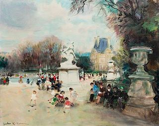 Jules Rene Herve, (French, 1887-1981), Park Scene