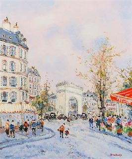 * Jean Pierre Dubord, (French, b. 1949), Paris, le Rond point des Champs Elysees