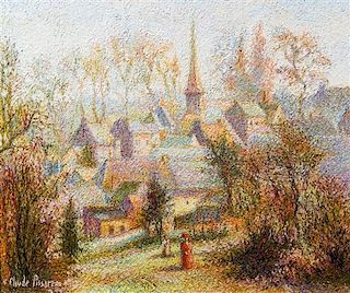 Hughes Claude Pissarro, (French, b. 1935), Etude pour le village rose, le petit fils