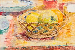 Arthur Fillon, (French, 1900-1974), Corbeille de Pommes (Basket of Apples), c. 1950