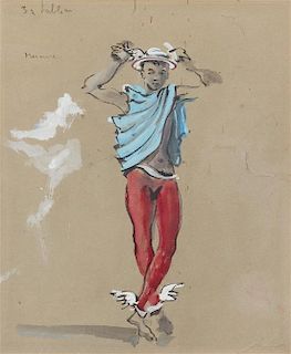 * Attributed to Christian Berard, (French, 1902-1949), Costume design for The Seventh Symphony, Ballet Russe de Monte Carlo $600