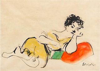 William Gropper, (American, 1897-1977), Female Resting