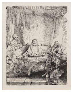 Rembrandt van Rijn, (Dutch, 1606-1669), Christ at Emmaus: The Larger Plate
