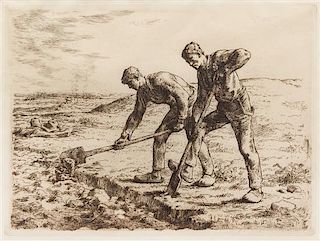 Jean Francois Millet, (French, 1814-1875), Les Becheurs (The Diggers), 1855-56
