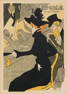 * Toulouse Lautrec, (French, 1864-1901), Divan Japonais (pl. 2 from Maitres de l'affiche), 1896