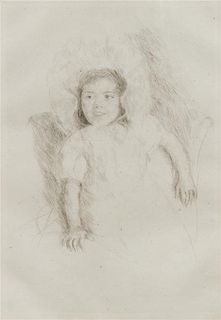 Mary Cassatt, (American, 1844-1926), Margot Wearing a Bonnet, No. 1
