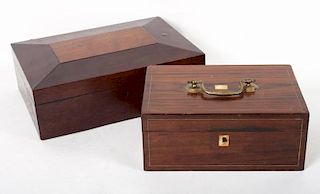 Two Victorian wood boxes