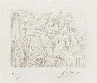 Pablo Picasso, (Spanish, 1881-1973), Raphael et la fornarina, XXII (pl. 31 7from Series 347), 1968