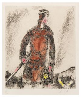 Marc Chagall, (French/Russian, 1887-1985), David vainqueur de Goliath (pl. 63 from La Bible)