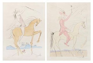 * Salvador Dali, (Spanish, 1904-1989), Amazone and Cavalier a la rose, 1973