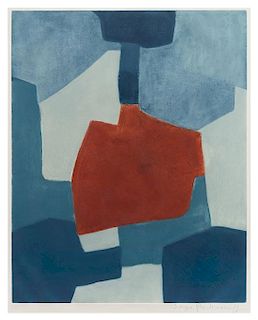 * Serge Poliakoff, (French/Russian, 1900-1969), Composition camin, jaune, grise et bleue, 1959. Limited, signed.