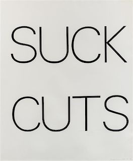 Bruce Nauman, (American, b. 1941), Suck Cuts, 1973