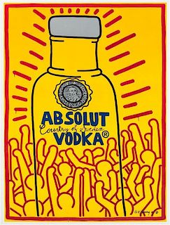 Keith Haring, (American, 1958-1990), Absolut Vodka, 1986
