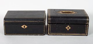 Two Victorian traveling jewelry boxes