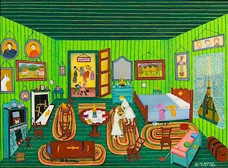 * Mattie Lou O'Kelley, (American, b. 1908), Interior Room (Green), 1984