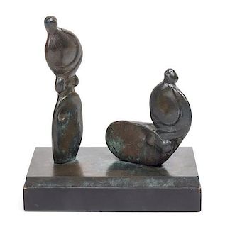 Henry Moore, (British, 1898-1986), Seated and Standing Figures, 1983