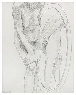 Philip Pearlstein, (American, b. 1924), Nude in Mirror