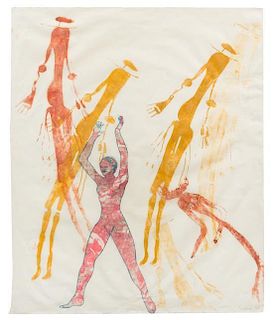 Nancy Spero, (American, 1926-2009), Goddess and Dancing Figures, 1985