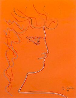 Jean Cocteau, (French, 1889-1963), Untitled (tete d'homme)
