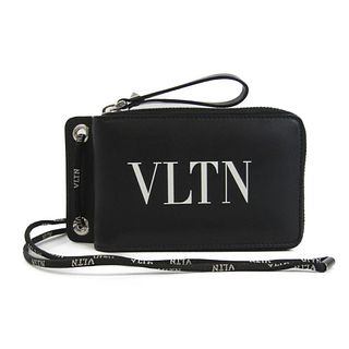 Valentino Garavani Unisex Leather Chain/Shoulder Wallet Black
