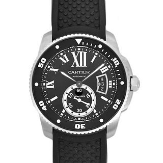 Cartier Caliber de Diver SS Men's Watch Automatic Black Dial W7100056