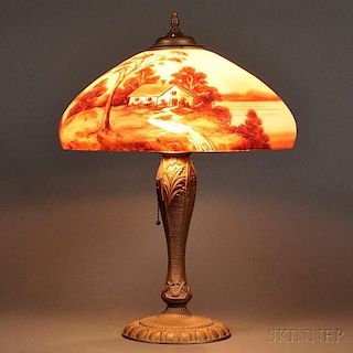 Reverse-painted Table Lamp