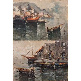Artist Unknown (20th Century) Napoli and S. Felic Circeo, Oil on boards,