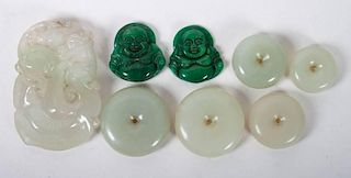 Eight assorted Chinese beads and pendants