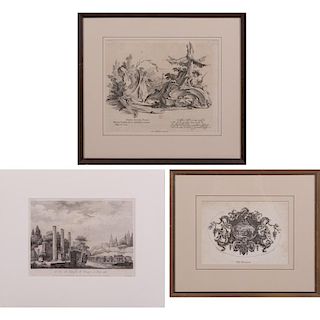 A Group of Three Engravings, 19th/20th Century,