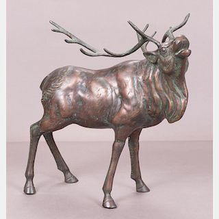 Artist Unknown (20th Century) Elk, Bronze,
