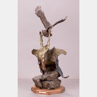 Wally Shoop (b. 1941) Spirit I (Eagle Catcher),  Bronze,