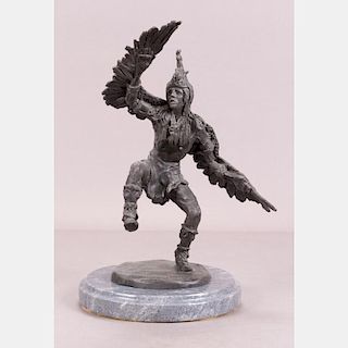 After Marshall Mitchell (b. 1917) Eagle Dancer (Ritual Dancer), Bronze,