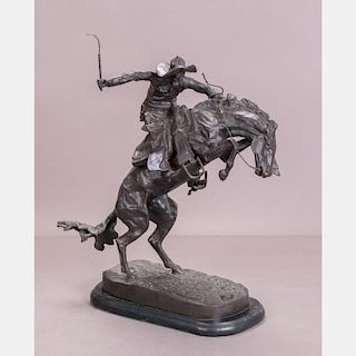 After Frederic Remington (1861-1909) Bronco Rider, Bronze,
