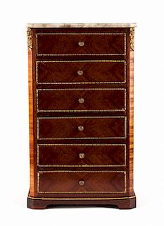Louis Philippe mahogany miniature tall chest