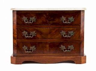 Rococo Revival style miniature marble top chest