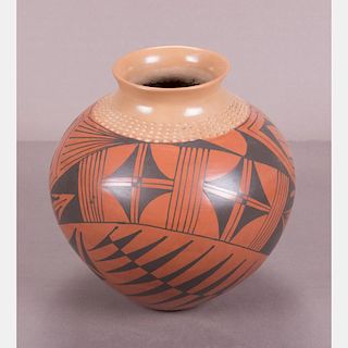 A Mata Ortiz Pottery Vase by Amalia Mora, 20th Century.
