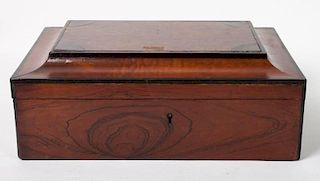 Victorian mixed wood jewelry box