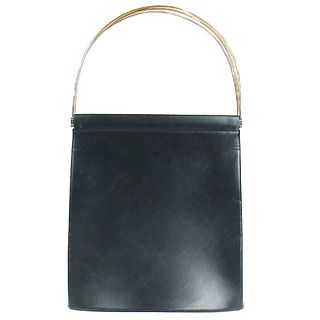 Cartier Trinity Hand Bag EKFD Purse Black Leather France Vintage