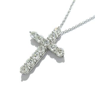 TIFFANY&Co. Cross Pendant(Medium) Pt950 Diamond Necklace