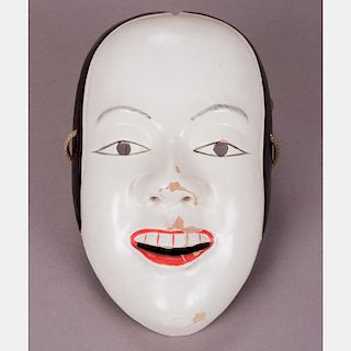 A Japanese Lacquered Noh Mask, 20th Century.