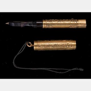 A Waterman's Gold Plated Fountain Pen, c. 1903.