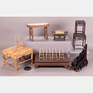A Miscellaneous Collection of Asian Stands and Easels, 20th Century.