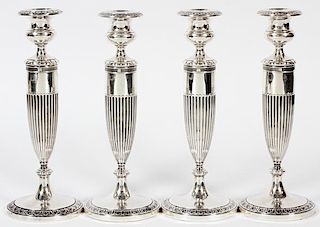 AMERICAN STERLING CANDLESTICKS C. 1920 SET OF FOUR